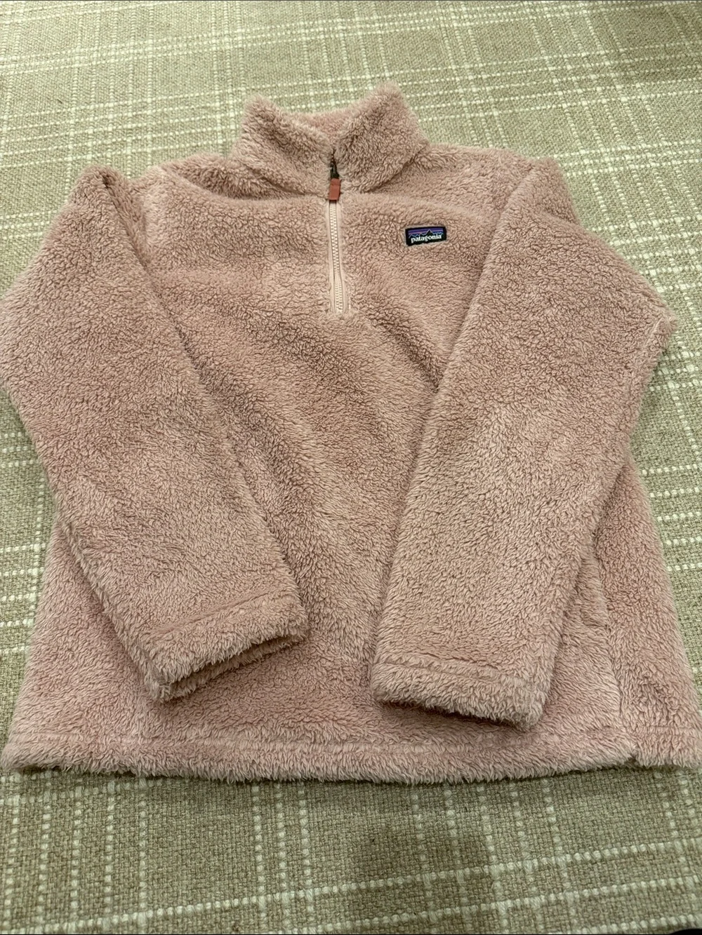 Patagonia Kids Dusty Rose Puffer-Style Fleece Pullover